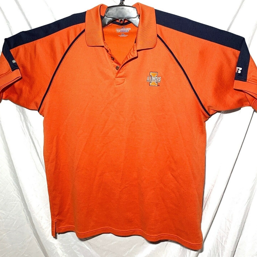 RUSSELL Athletic Dri-Power Illinois ORANGE Polo